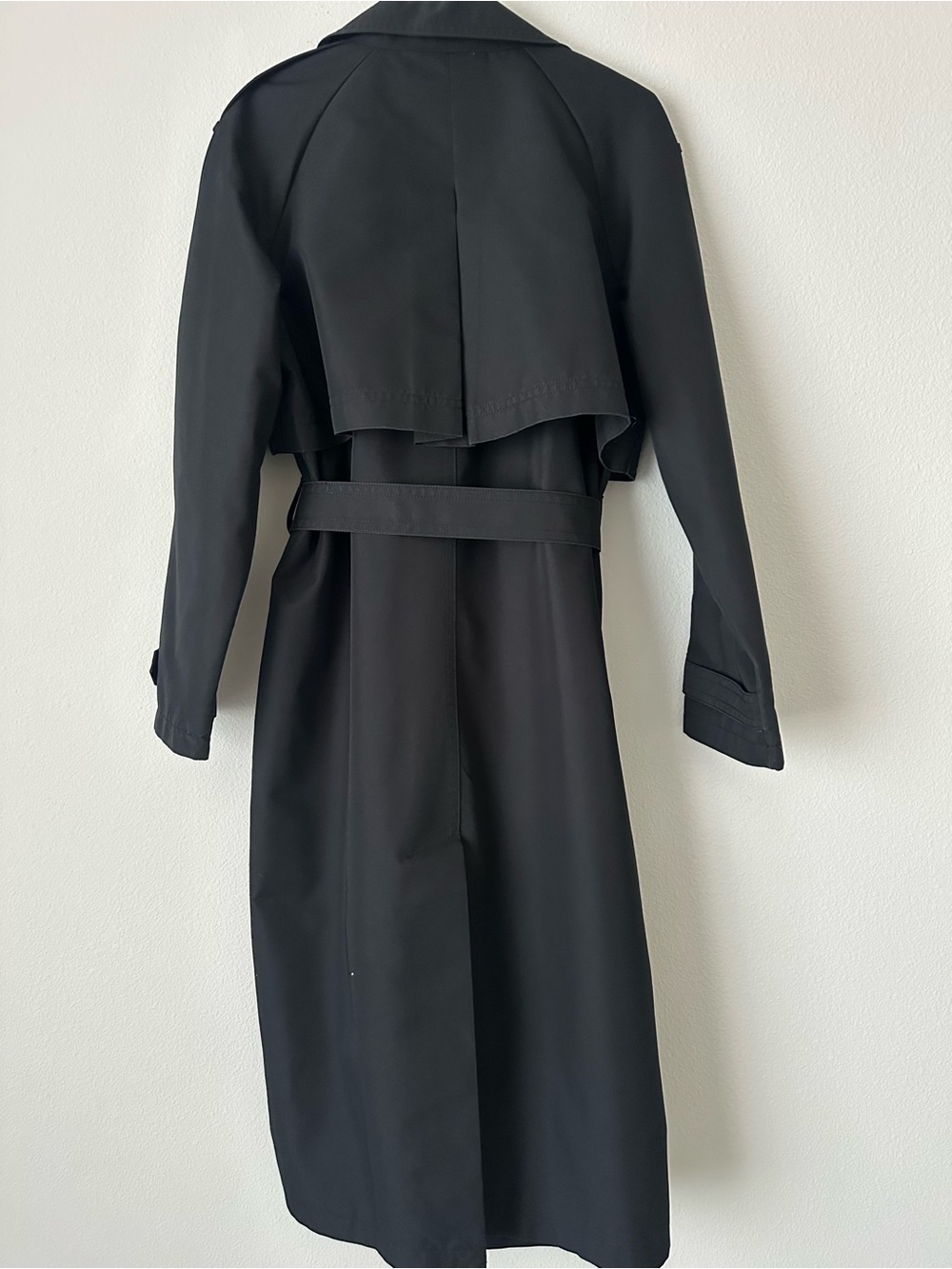 Banana Republic Classic Black Trench Coat - Women's Belted Jacket - Picture 2 of 5